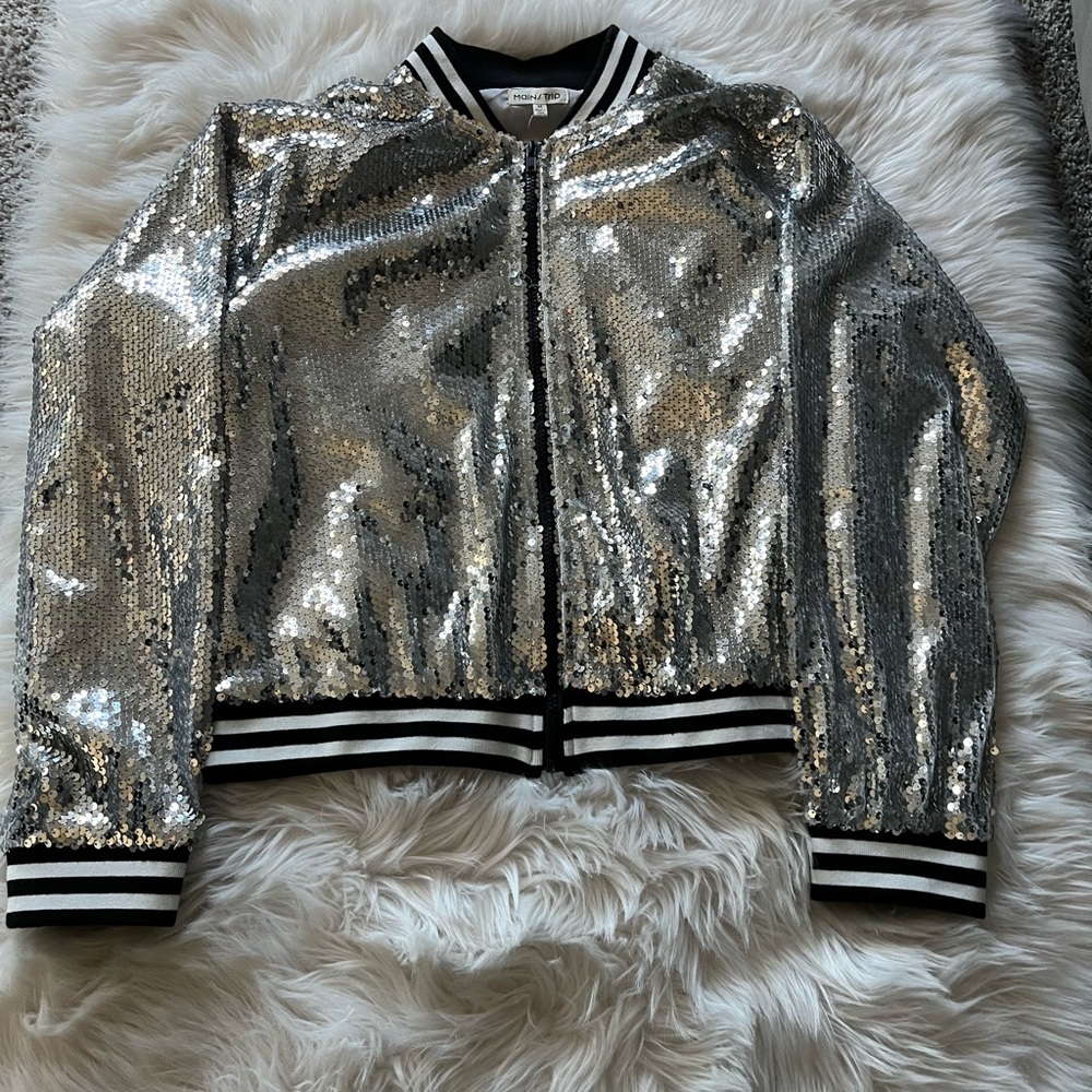 Main Strip silver sequin jacket